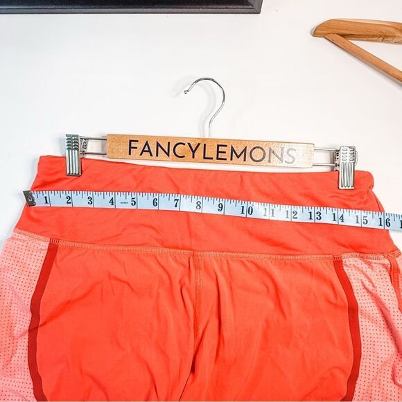 Athleta Bright Orange Running Shorts w/Back Zip Pocket & Reflective Trim Size M - Picture 5 of 9